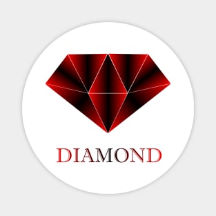 Red geometric diamond Magnet